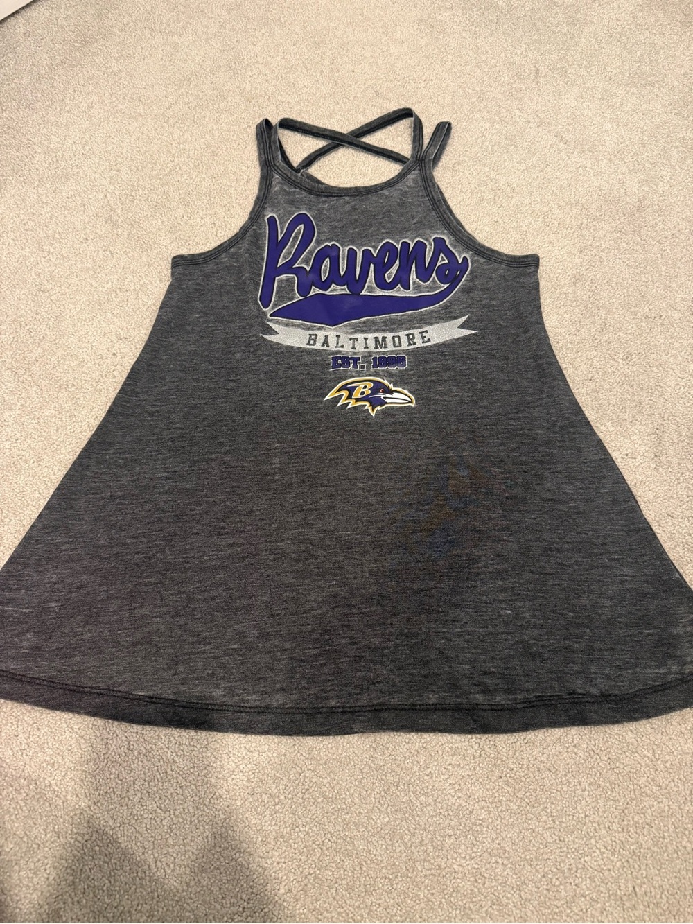 NFL Gray Crisscross Strap Tank Top